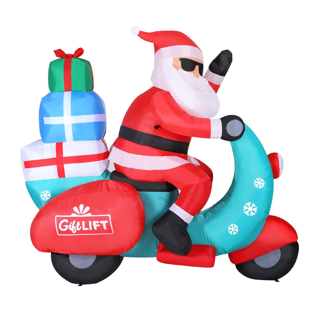 Jingle Jollys Christmas Inflatable Santa Motorbike LED Illuminated Decorations XMAS-INF-SANTA-MOTOR-6FT