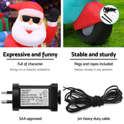 Jingle Jollys Christmas Inflatable Santa Motorbike LED Illuminated Decorations XMAS-INF-SANTA-MOTOR-6FT