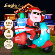 Jingle Jollys Christmas Inflatable Santa Motorbike LED Illuminated Decorations XMAS-INF-SANTA-MOTOR-6FT