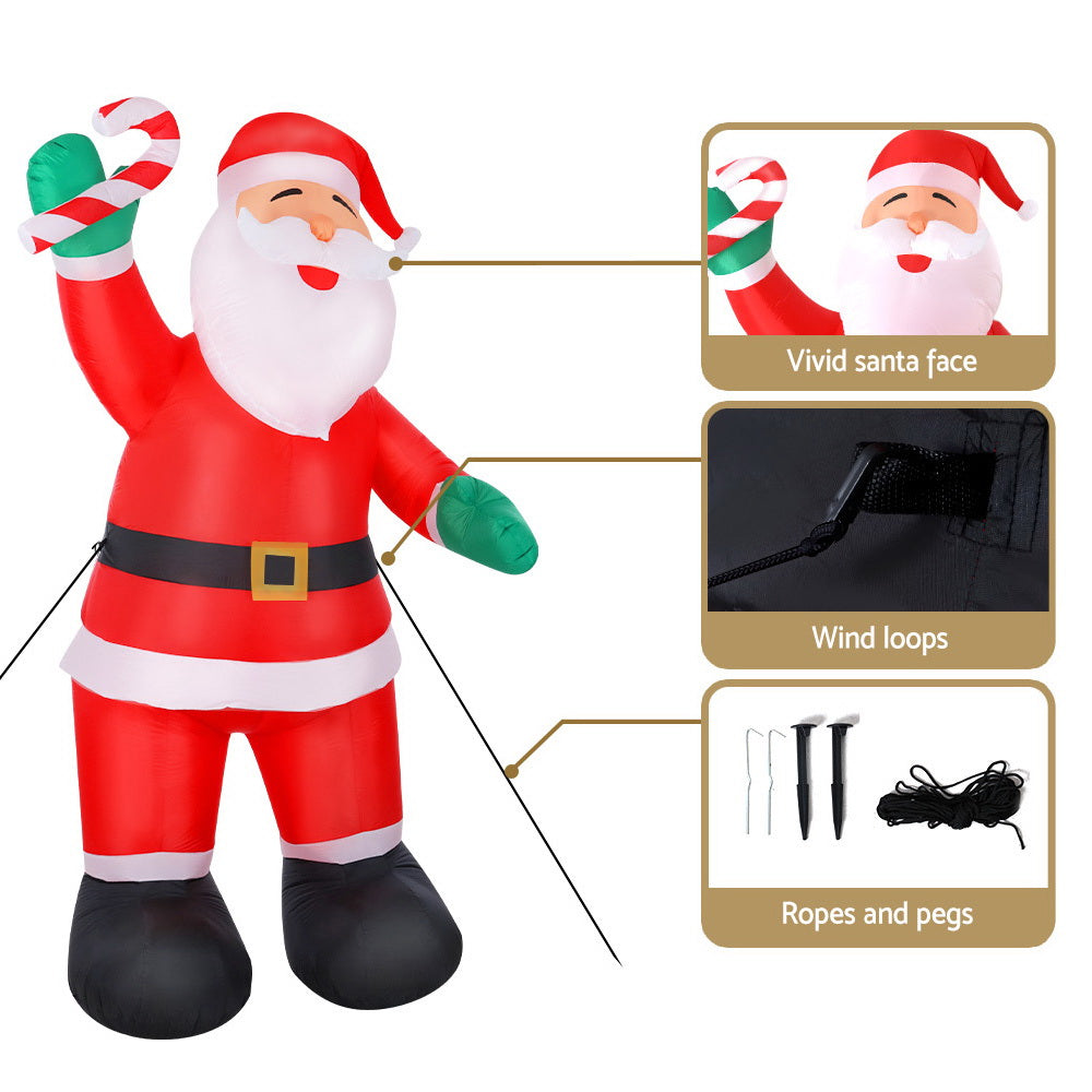 Jingle Jollys Christmas Inflatable Santa 3M Illuminated Decorations XMAS-INF-SMILSAN-10FT