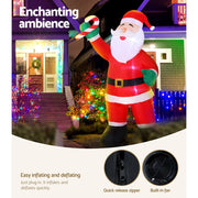 Jingle Jollys Christmas Inflatable Santa 3M Illuminated Decorations XMAS-INF-SMILSAN-10FT
