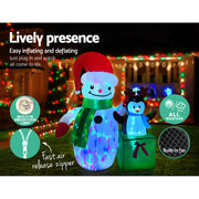 Jingle Jollys Christmas Inflatable Snowman 1.8M Illuminated Decorations XMAS-INF-SNO-PLIGHT-6FT