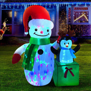 Jingle Jollys Christmas Inflatable Snowman 1.8M Illuminated Decorations XMAS-INF-SNO-PLIGHT-6FT