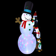 Jingle Jollys Christmas Inflatable Snowman 2.4M Illuminated Decorations XMAS-INF-SNOWPEN-RO-8FT