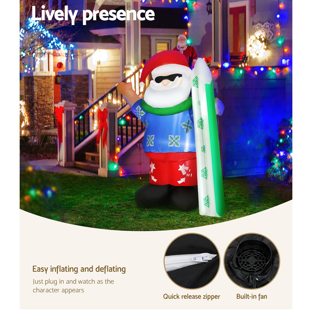 Jingle Jollys Christmas Inflatable Santa 1.6M Illuminated Decorations XMAS-INF-SUM-SAN-5FT