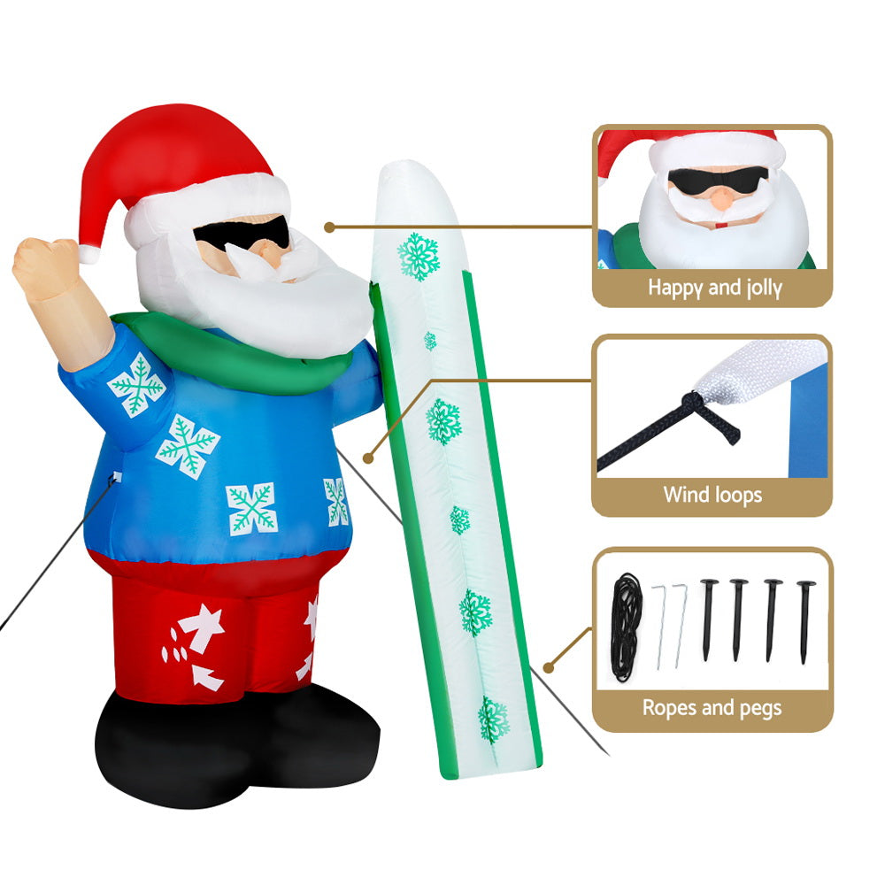 Jingle Jollys Christmas Inflatable Santa 1.6M Illuminated Decorations XMAS-INF-SUM-SAN-5FT