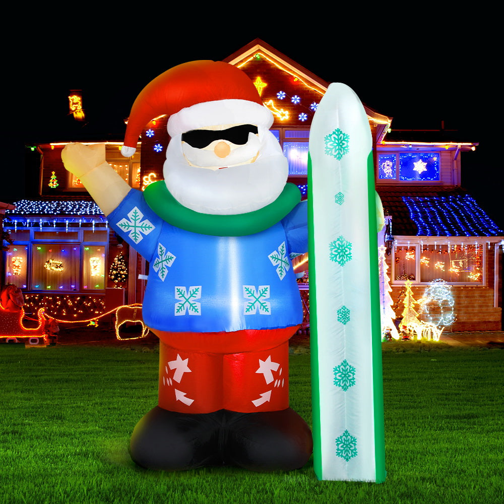 Jingle Jollys Christmas Inflatable Santa 1.6M Illuminated Decorations XMAS-INF-SUM-SAN-5FT