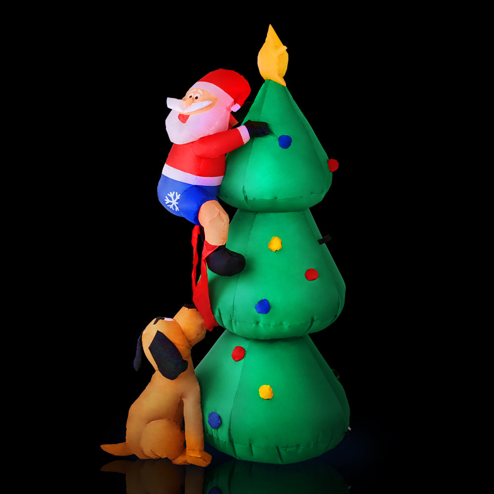 Jingle Jollys Christmas Inflatable Santa Tree 1.8M Illuminated Decorations XMAS-INF-TREE-6FT