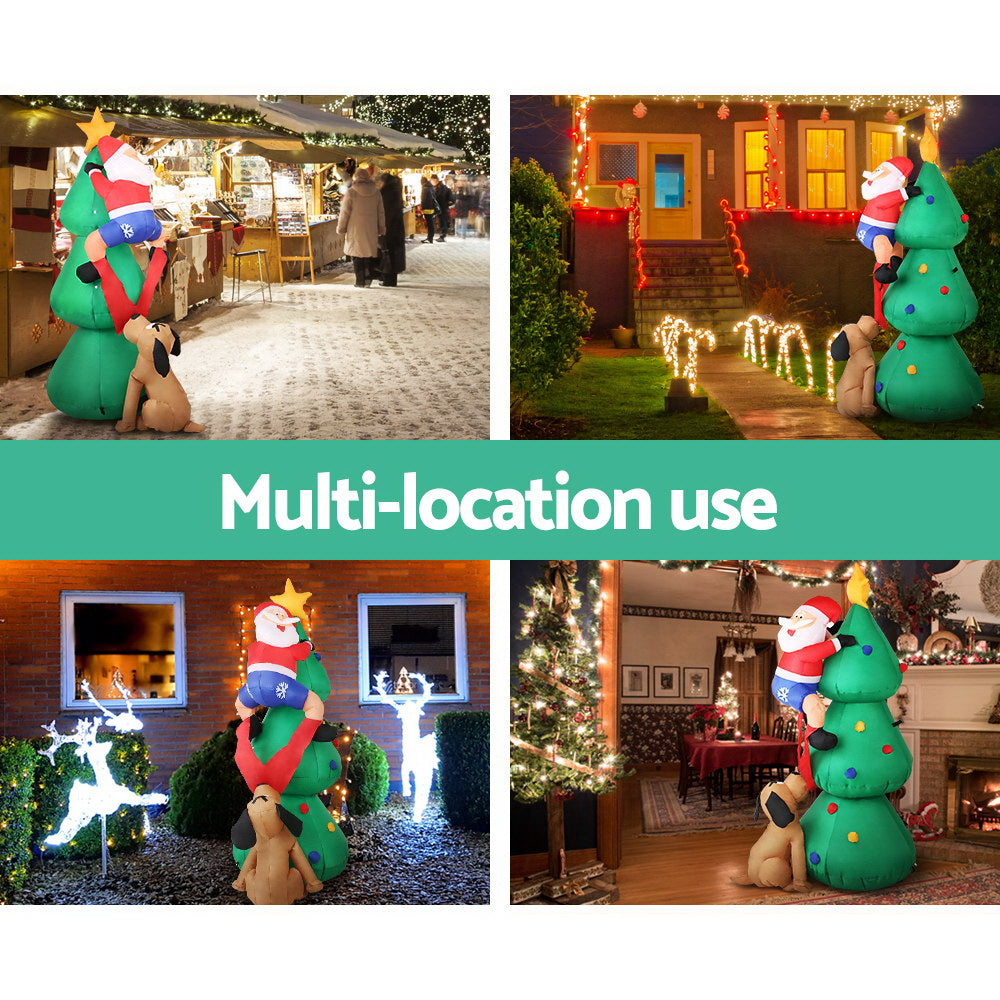 Jingle Jollys Christmas Inflatable Santa Tree 1.8M Illuminated Decorations XMAS-INF-TREE-6FT