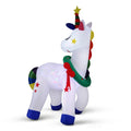 Jingle Jollys Christmas Inflatable Unicorn 1.8M Tall Outdoor Decorations Illuminated XMAS-INF-UNICORN-6FT