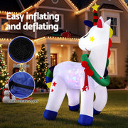 Jingle Jollys Christmas Inflatable Unicorn 1.8M Tall Outdoor Decorations Illuminated XMAS-INF-UNICORN-6FT