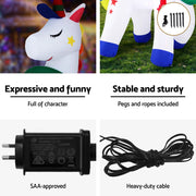 Jingle Jollys Christmas Inflatable Unicorn 1.8M Tall Outdoor Decorations Illuminated XMAS-INF-UNICORN-6FT