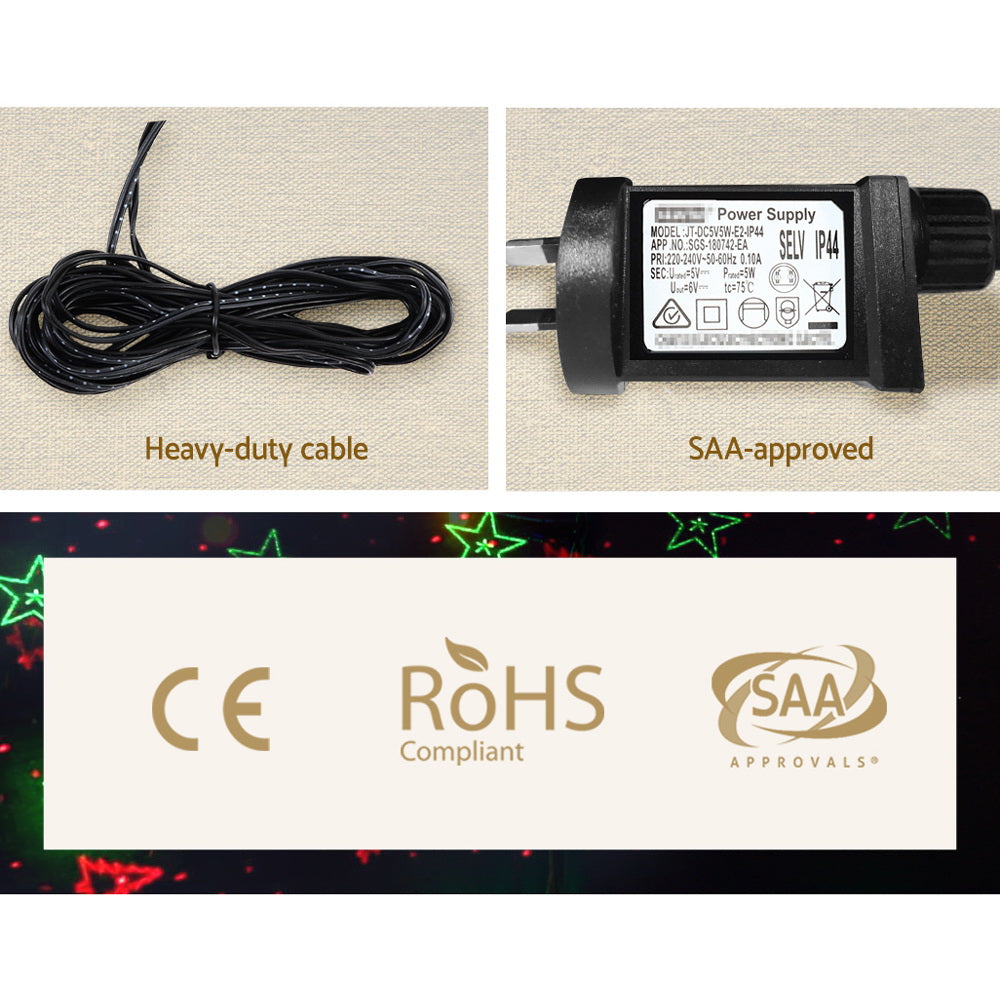 1X Projector Light Christmas Lights Laser Outdoor Decorations Jingle Jollys XMAS-LASER-BK-003
