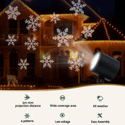 Jingle Jollys Christmas Lights Laser Light Snowflake Projector Indoor Outdoor XMAS-LASER-DOU-SNOW