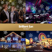 Jingle Jollys Christmas Lights Laser Light Snowflake Projector Indoor Outdoor XMAS-LASER-DOU-SNOW