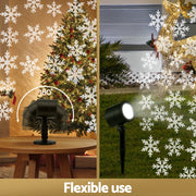 Jingle Jollys Christmas Lights Laser Light Snowflake Projector Indoor Outdoor XMAS-LASER-DOU-SNOW