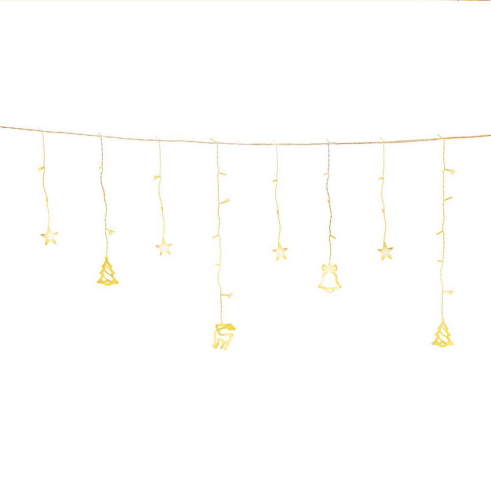 138 LED 3M Christmas Lights Icicle Light Warm White Jingle Jollys XMAS-LED-160-IC-BELL-WARM
