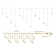 160 LED 6M Christmas Lights Icicle Light Solar Cold Jingle Jollys XMAS-LED-160-IC-SNOW-WH