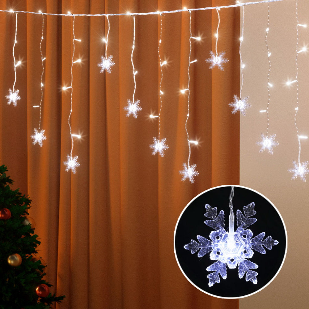 160 LED 6M Christmas Lights Icicle Light Solar Cold Jingle Jollys XMAS-LED-160-IC-SNOW-WH