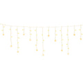 160 LED 6M Christmas Lights Icicle Light Solar Warm Jingle Jollys XMAS-LED-160-IC-STAR-WARM