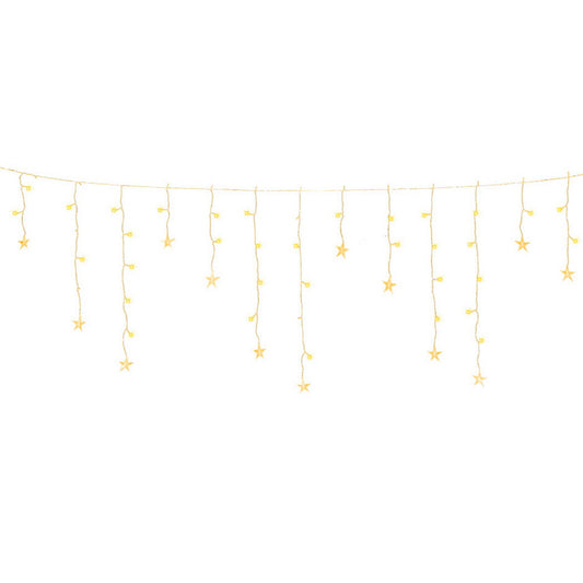 160 LED 6M Christmas Lights Icicle Light Solar Warm Jingle Jollys XMAS-LED-160-IC-STAR-WARM