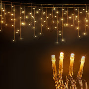12.5M Christmas Lights Solar Icicle String Light Warm White Jingle Jollys XMAS-LED-500-IC-WARM-SLA