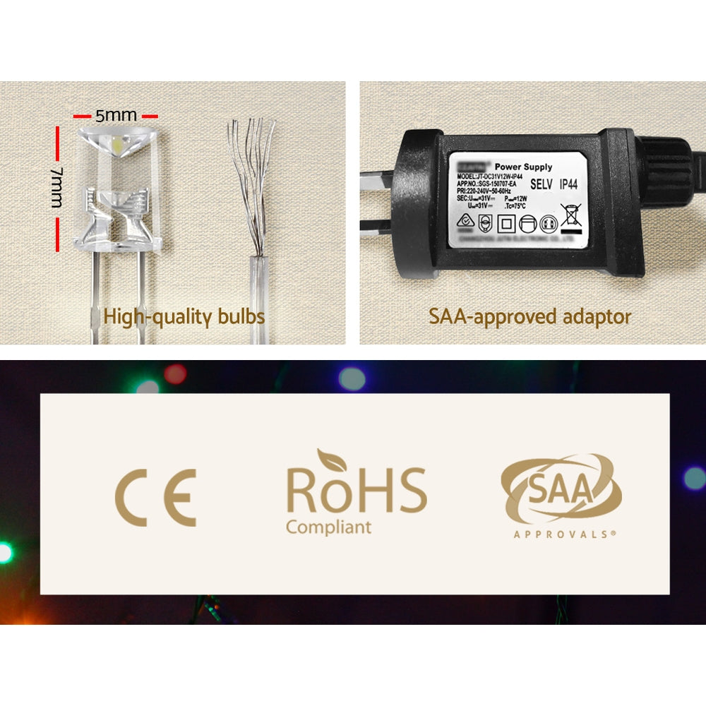 20M Christmas Lights Icicle Light 800 LED Warm White Decor Jingle Jollys XMAS-LED-800-IC-WW