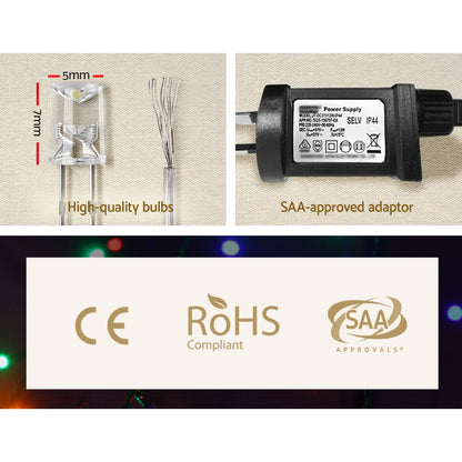 20M Christmas Lights Icicle Light 800 LED Warm White Decor Jingle Jollys XMAS-LED-800-IC-WW