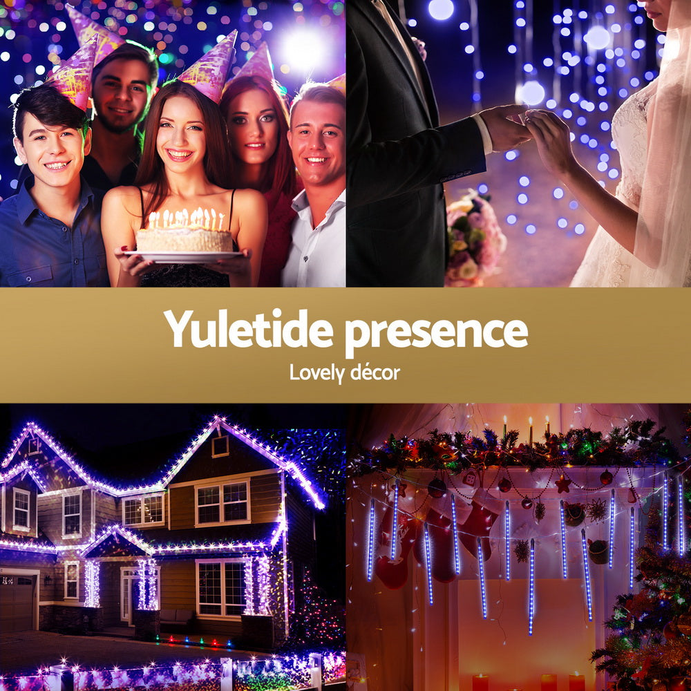 288 LED 7M Christmas Lights Icicle Light Falling Metor Jingle Jollys XMAS-LED-IC-ICICLE-BU