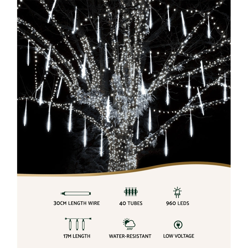 12M Christmas Lights Icicle Light 960 LED Falling Metor Jingle Jollys XMAS-LED-IC-ICICLE-MC