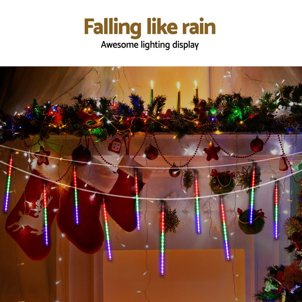 Jingle Jollys 7M Christmas Lights Shower Light 288 LED Icicle Falling Metor XMAS-LED-IC-ICICLE-MC1