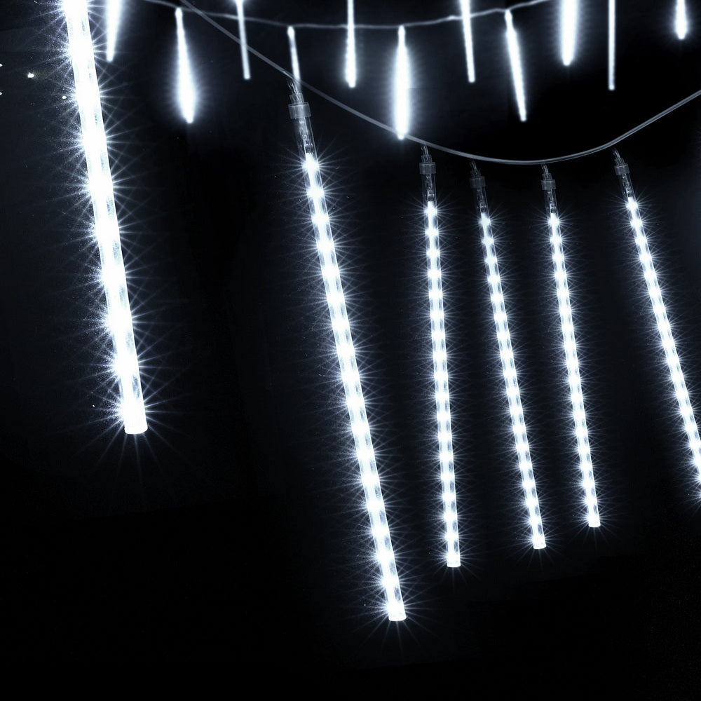 Jingle Jollys 7M Christmas Lights Shower Light 288 LED Icicle Falling Metor XMAS-LED-IC-ICICLE-WH