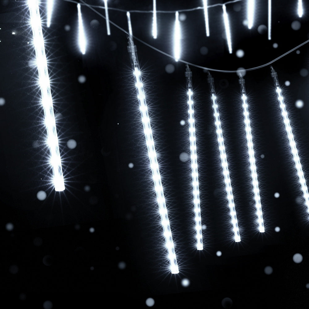 Jingle Jollys 7M Christmas Lights Shower Light 288 LED Icicle Falling Metor XMAS-LED-IC-ICICLE-WH