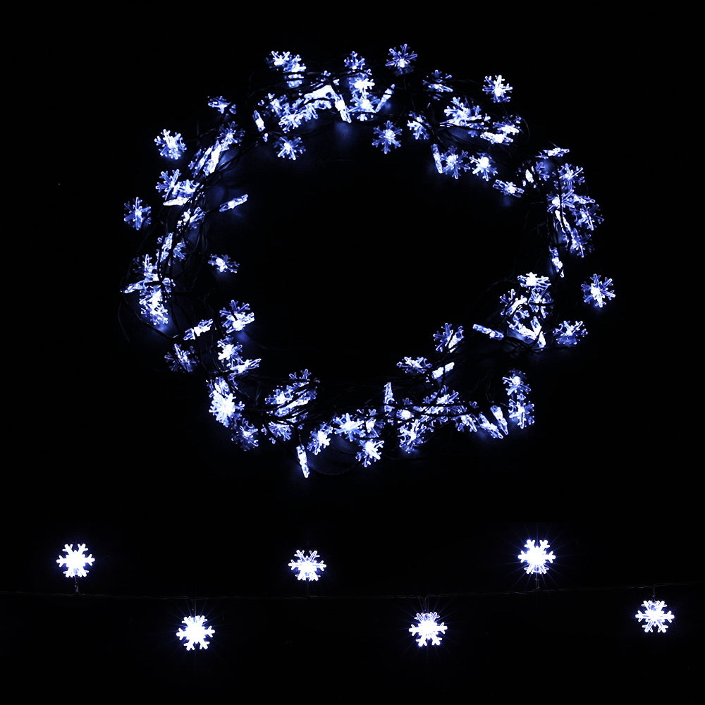 Jingle Jollys Christmas Lights 100 LED 10M String Light Snow Decorations XMAS-LED-IC-SNOW-WH