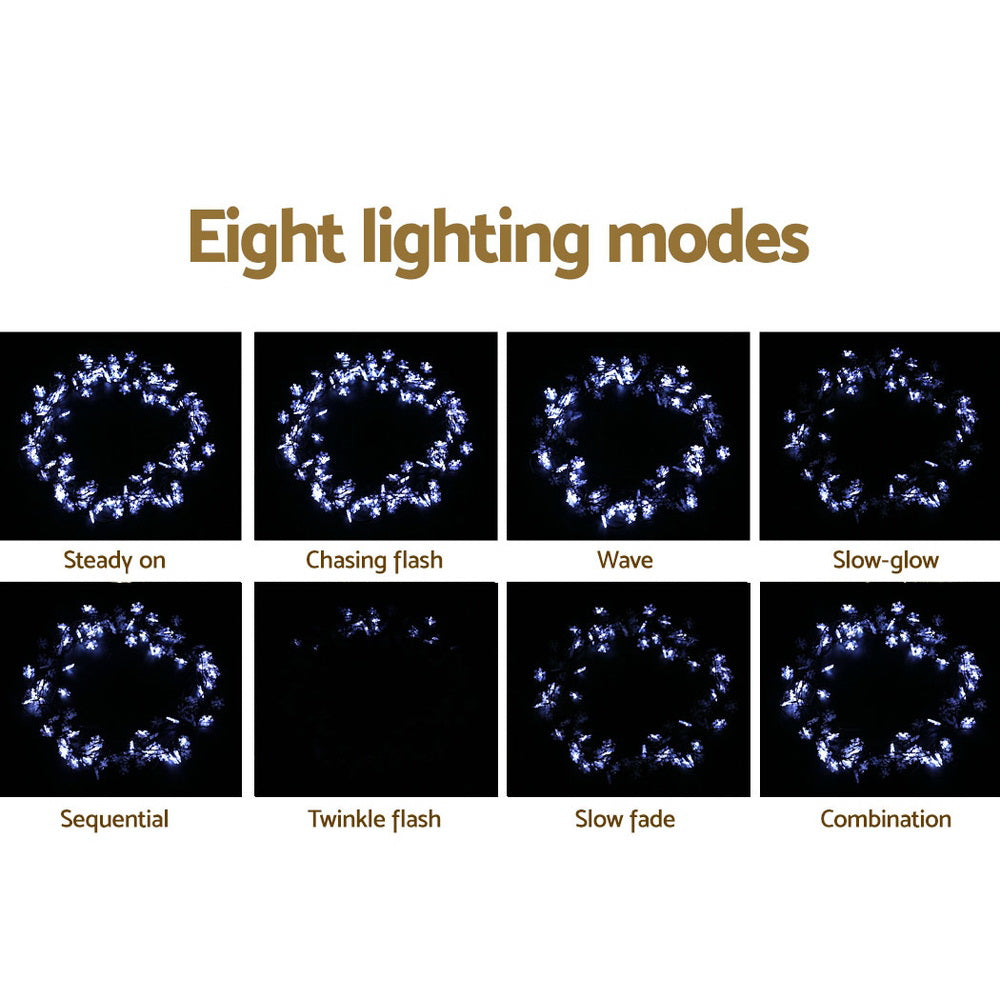 Jingle Jollys Christmas Lights 100 LED 10M String Light Snow Decorations XMAS-LED-IC-SNOW-WH