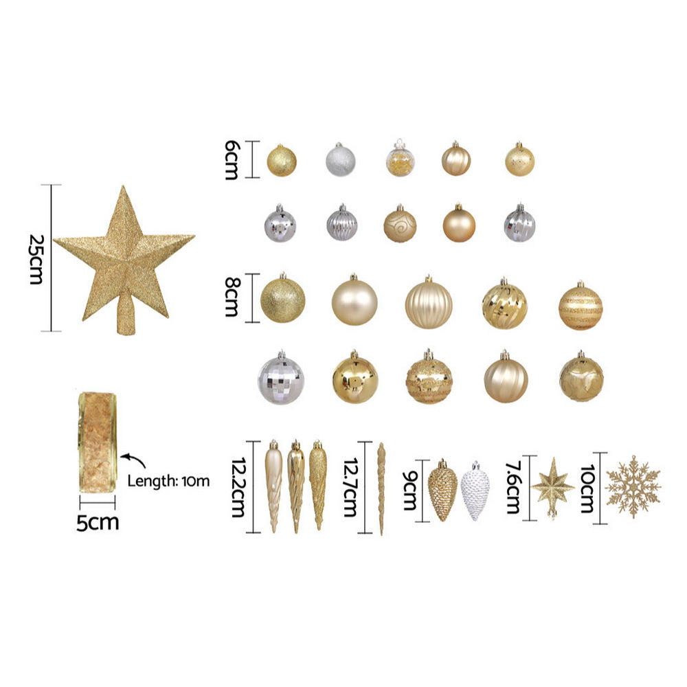 Jingle Jollys 125pcs Christmas Tree Decorations Set Baubles Ornaments Party XMAS-MIX-125PCS-ORNAMENTS