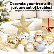 Jingle Jollys 125pcs Christmas Tree Decorations Set Baubles Ornaments Party XMAS-MIX-125PCS-ORNAMENTS