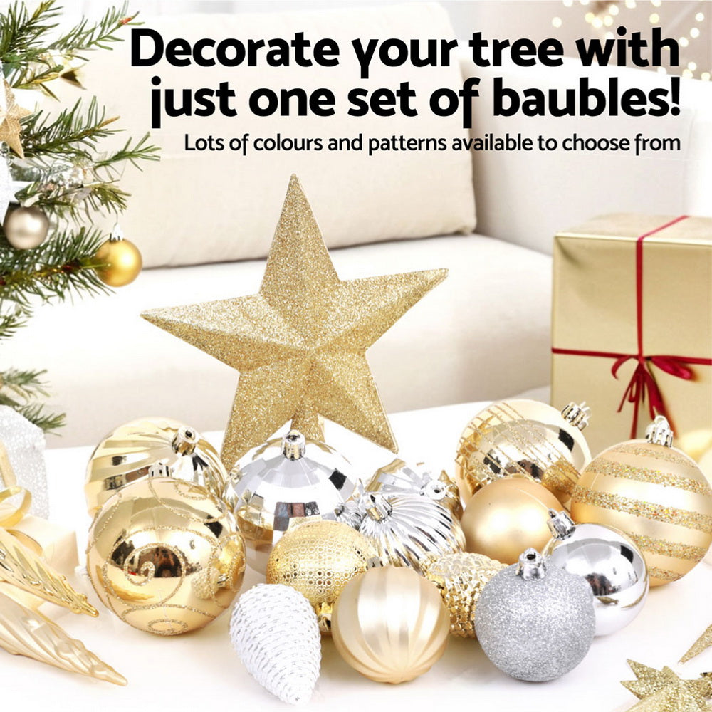 Jingle Jollys 125pcs Christmas Tree Decorations Set Baubles Ornaments Party XMAS-MIX-125PCS-ORNAMENTS