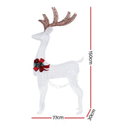 1.5M Christmas Lights Reindeer 100 LED Decorations Jingle Jollys XMAS-MOT-1DEER-MOV-WARM