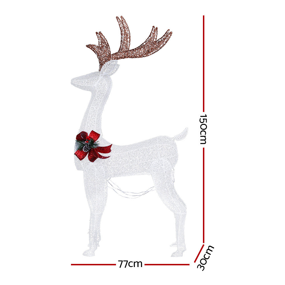 1.5M Christmas Lights Reindeer 100 LED Decorations Jingle Jollys XMAS-MOT-1DEER-MOV-WARM