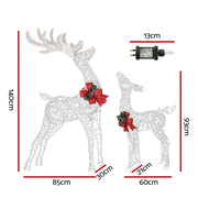 2 PCS Christmas Lights 170 LED Fairy Light Reindeer Decorations Jingle Jollys XMAS-MOT-2DEER-WARM