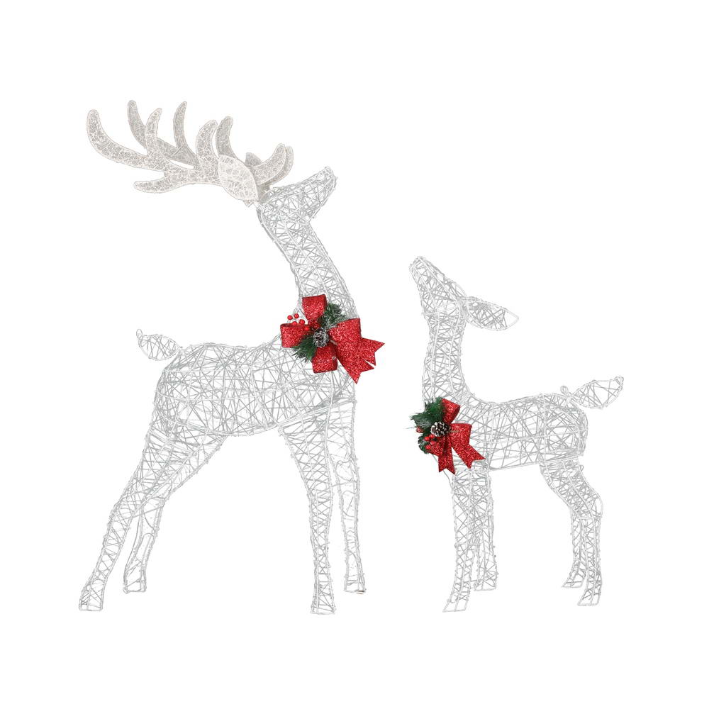 2 PCS Christmas Lights 170 LED Fairy Light Reindeer Decorations Jingle Jollys XMAS-MOT-2DEER-WARM