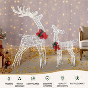 2 PCS Christmas Lights 170 LED Fairy Light Reindeer Decorations Jingle Jollys XMAS-MOT-2DEER-WARM