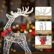2 PCS Christmas Lights 170 LED Fairy Light Reindeer Decorations Jingle Jollys XMAS-MOT-2DEER-WARM