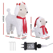 Jingle Jollys Christmas Lights 60 LED Fairy Light 2pcs Dog Decorations Set XMAS-MOT-2DOGS-WARM