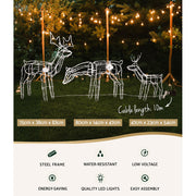 3 PCS Christmas Lights Reindeers 250 LED Decorations Jingle Jollys XMAS-MOT-3DEERS-MOV-WH