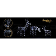 3 PCS Christmas Lights Reindeers 250 LED Decorations Jingle Jollys XMAS-MOT-3DEERS-MOV-WH