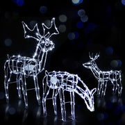 3 PCS Christmas Lights Reindeers 250 LED Decorations Jingle Jollys XMAS-MOT-3DEERS-MOV-WH