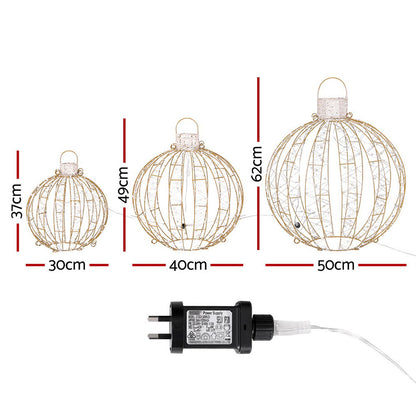 3 PCS Christmas Lights 360 LED Fairy Light Ball Decorations Jingle Jollys XMAS-MOT-BALL-WARM
