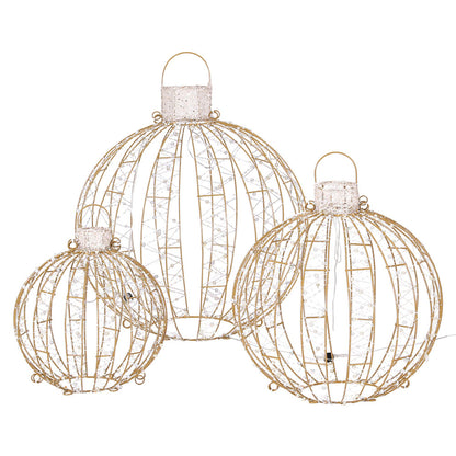 3 PCS Christmas Lights 360 LED Fairy Light Ball Decorations Jingle Jollys XMAS-MOT-BALL-WARM